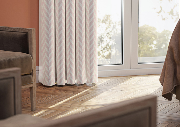 Chevron Stripe, Blush - Made to Measure Curtains - Image 5